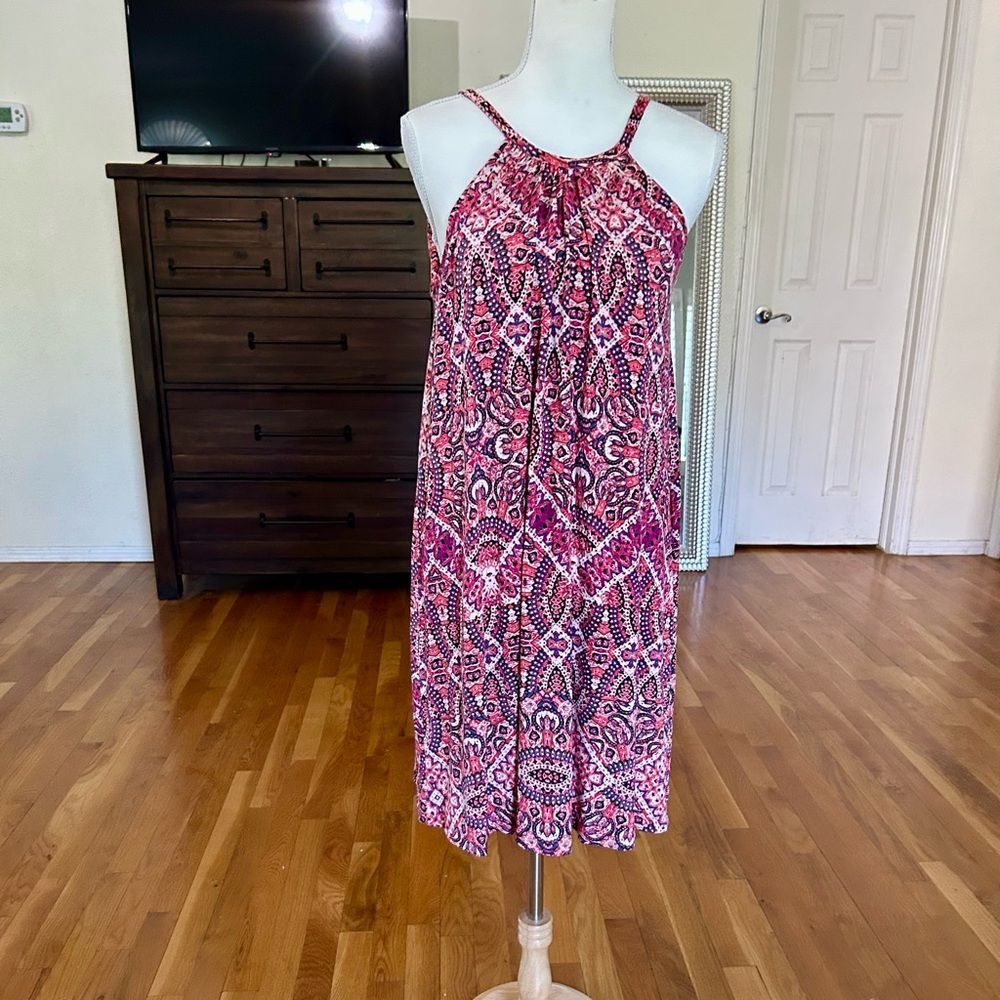 Cynthia Rowley Halter Knee Length Print Dress in Women’s Sz Small